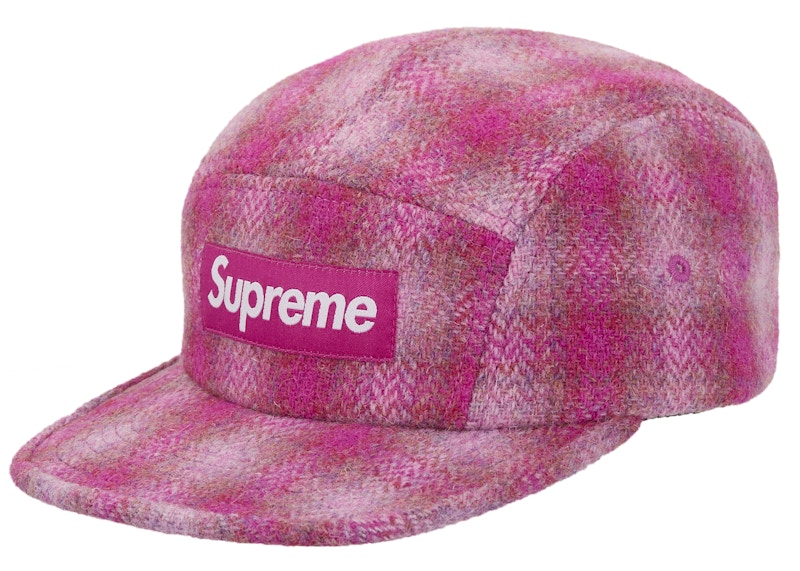 SUPREME Pre-owned Harris Tweed Camp Cap (fw25) In Pink