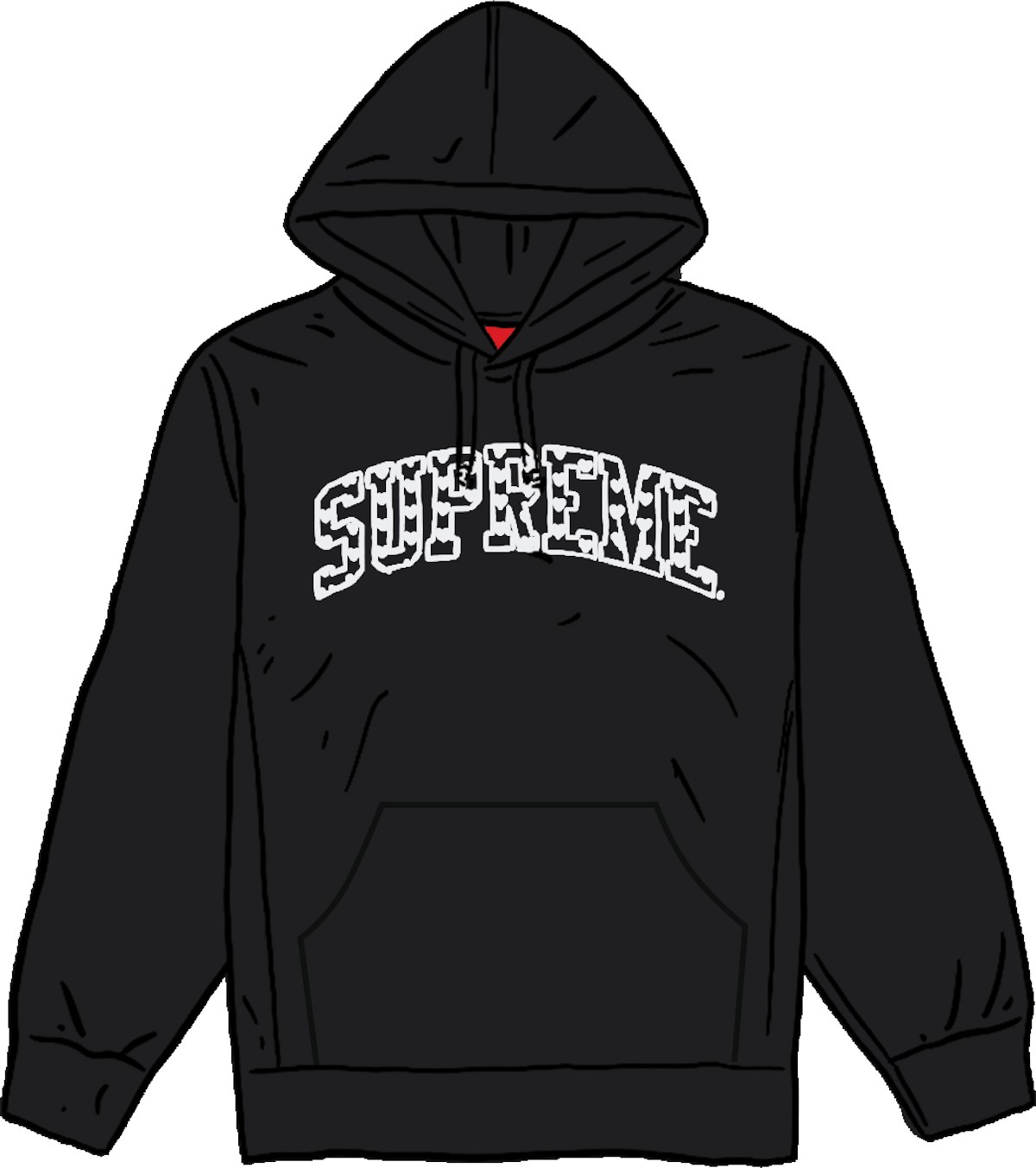 Supreme Hearts Arc Hooded Sweatshirt Black - SS21