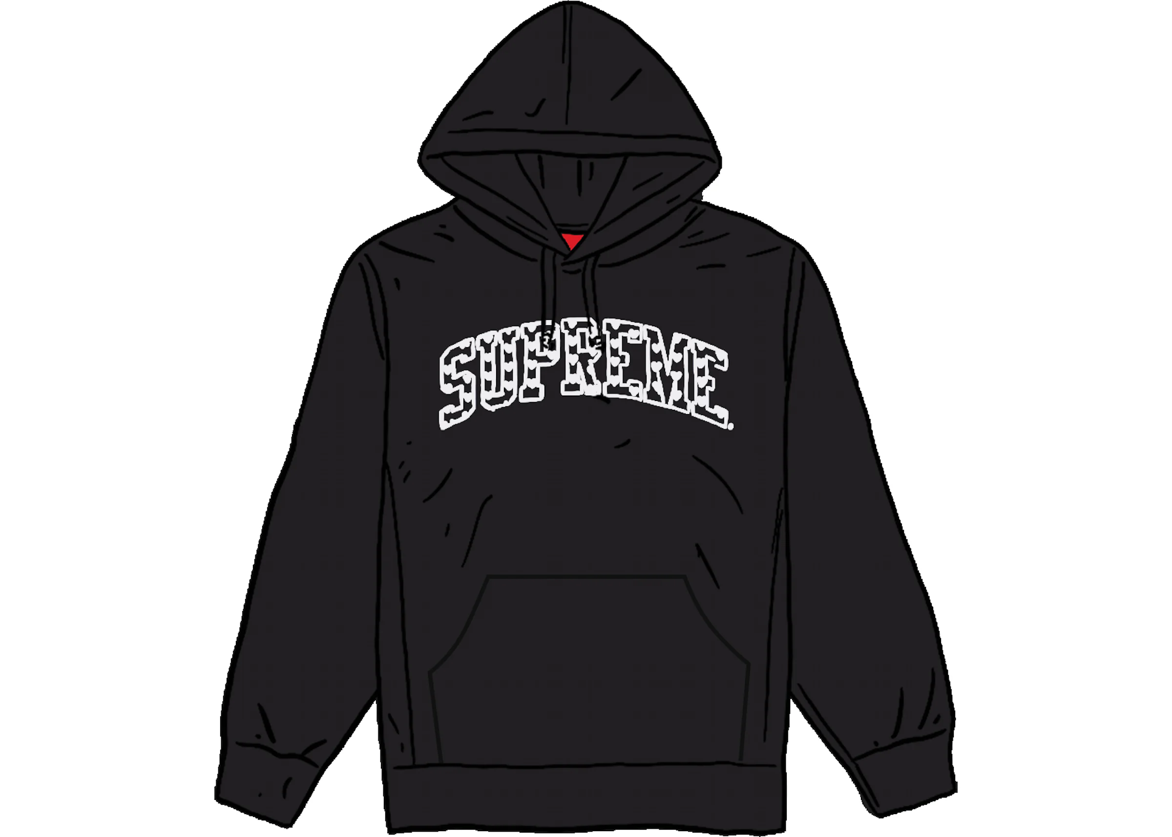 Supreme Hearts Arc Hooded Sweatshirt Black Men's - SS21