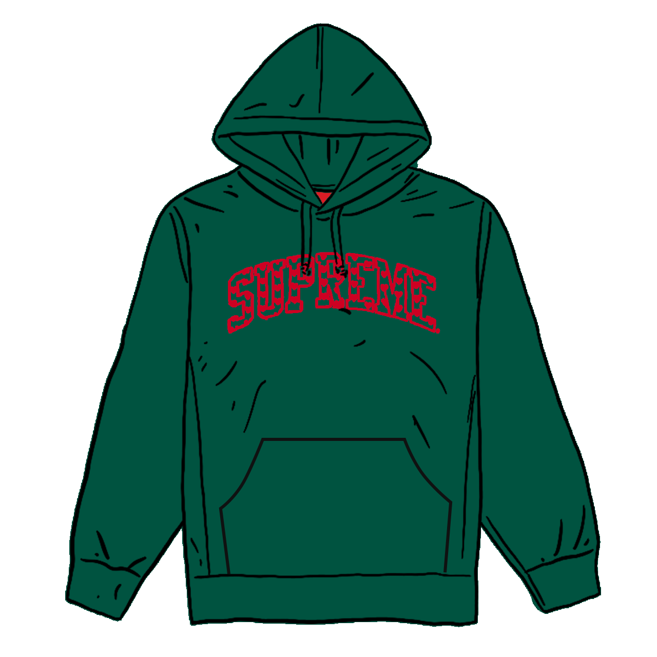 Supreme Hearts Arc Hooded Sweatshirt Dark Green