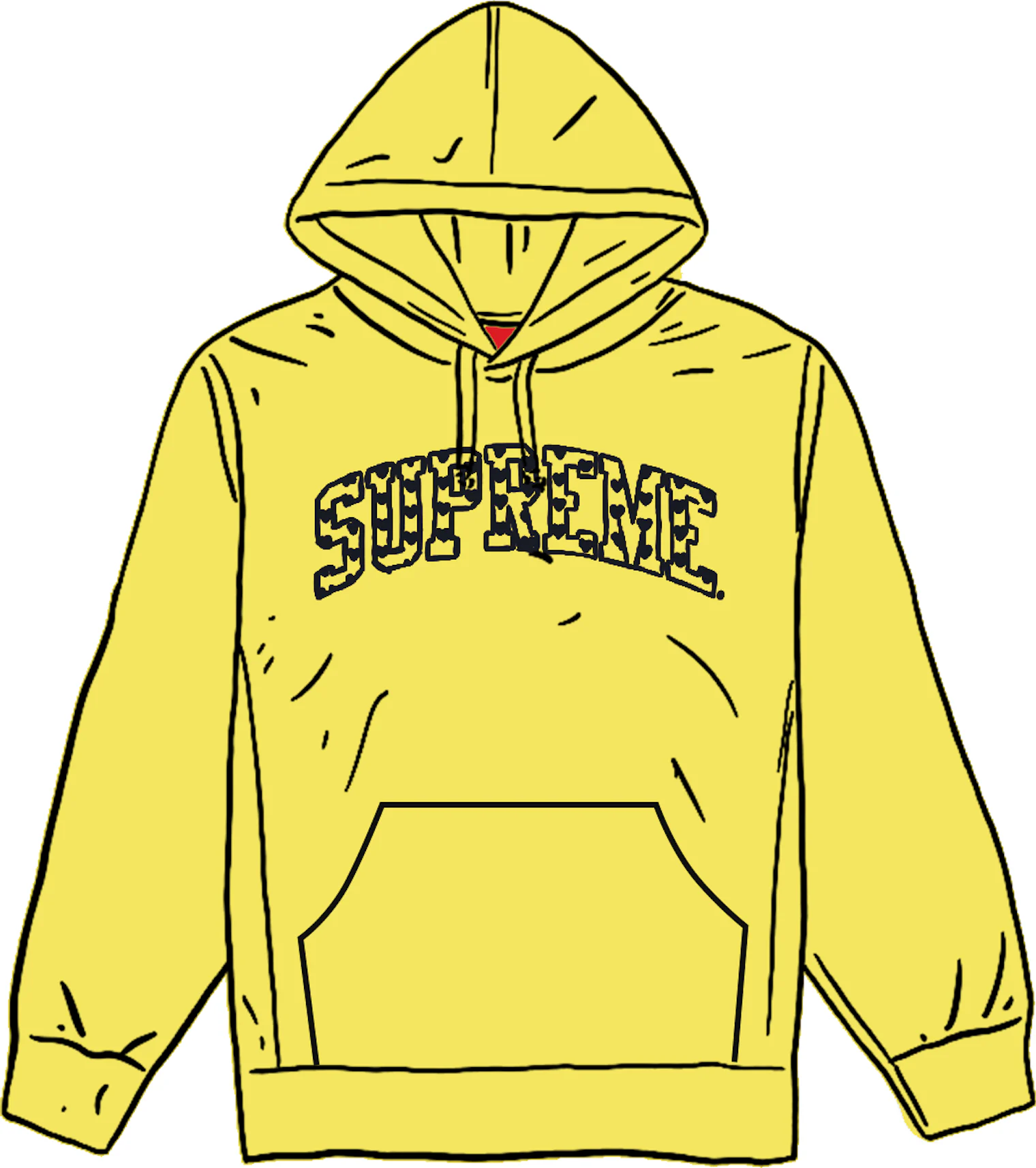 Supreme Hearts Arc Hooded Sweatshirt Light Lemon