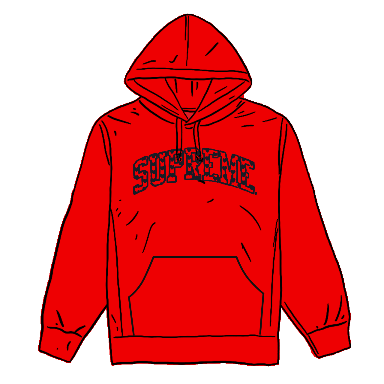 Supreme Hearts Arc Hooded Sweatshirt Red