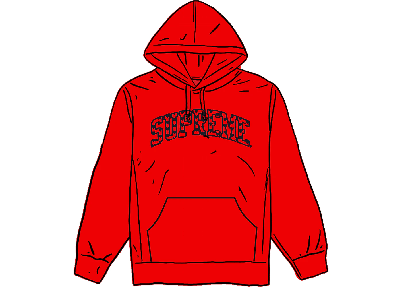Supreme Hearts Arc Hooded Sweatshirt Red - SS21 Men's - US