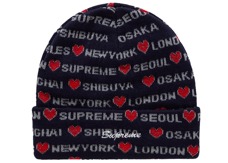 Supreme Hearts Beanie Navy - FW24 - US