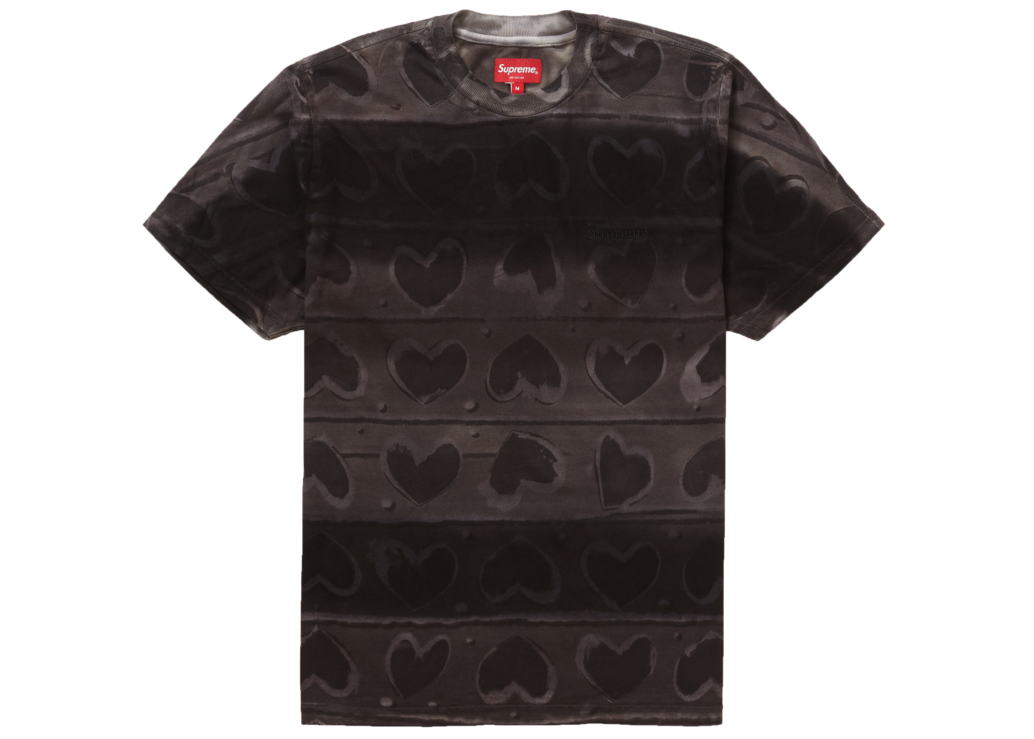 Supreme Hearts Dyed S/S Top Black Men's - FW19 - US