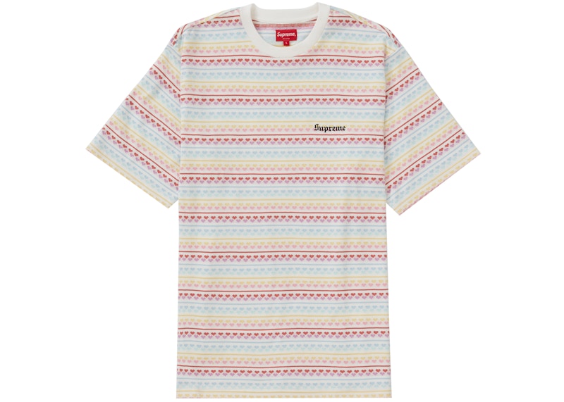 Supreme Hearts Jacquard S/S Top White メンズ - SS22 - JP