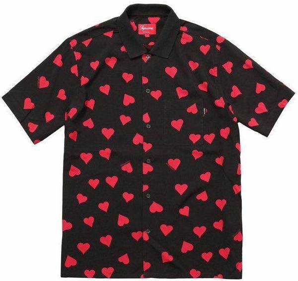 supreme hearts rayon shirt L