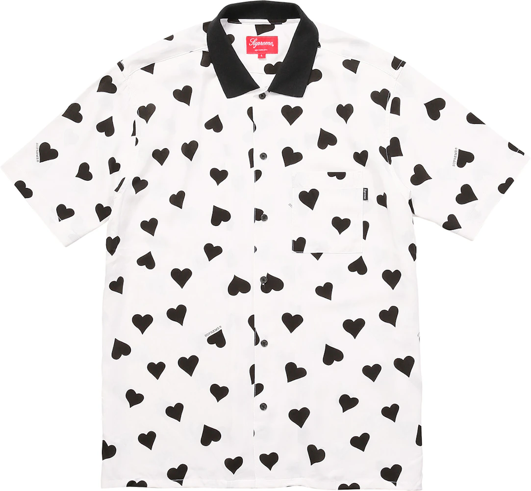 Supreme Hearts Rayon Shirt White Men's - SS17 - US