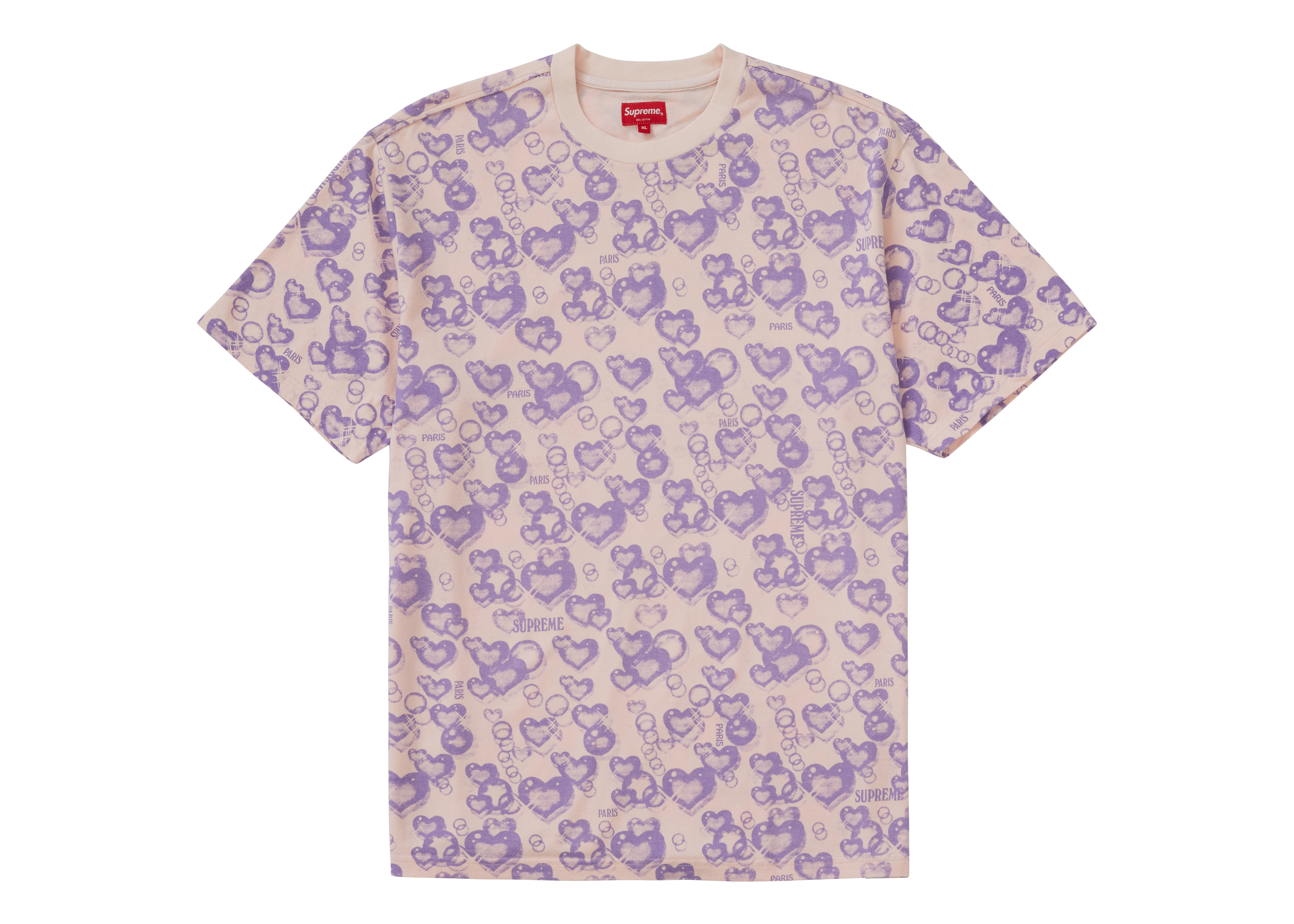 Supreme Hearts S/S Top Light Pink Men's - SS21 - GB