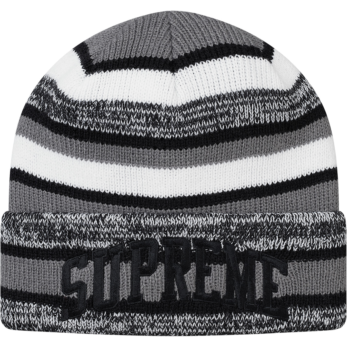 Supreme Heather Stripe Beanie Navy - FW17 - JP