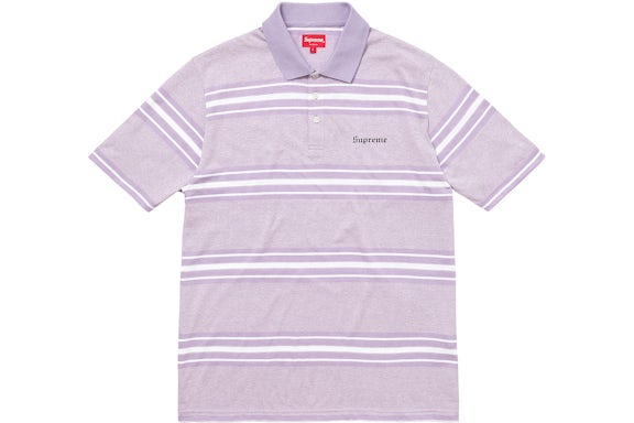 Supreme Heather Stripe Polo Light Purple