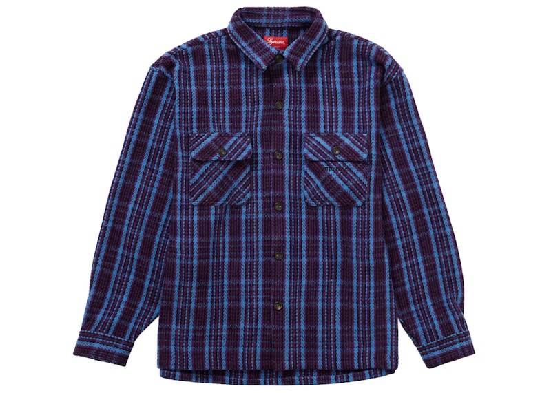 Supreme Heavy Flannel Shirt Dark Plum Men's - FW22 - US