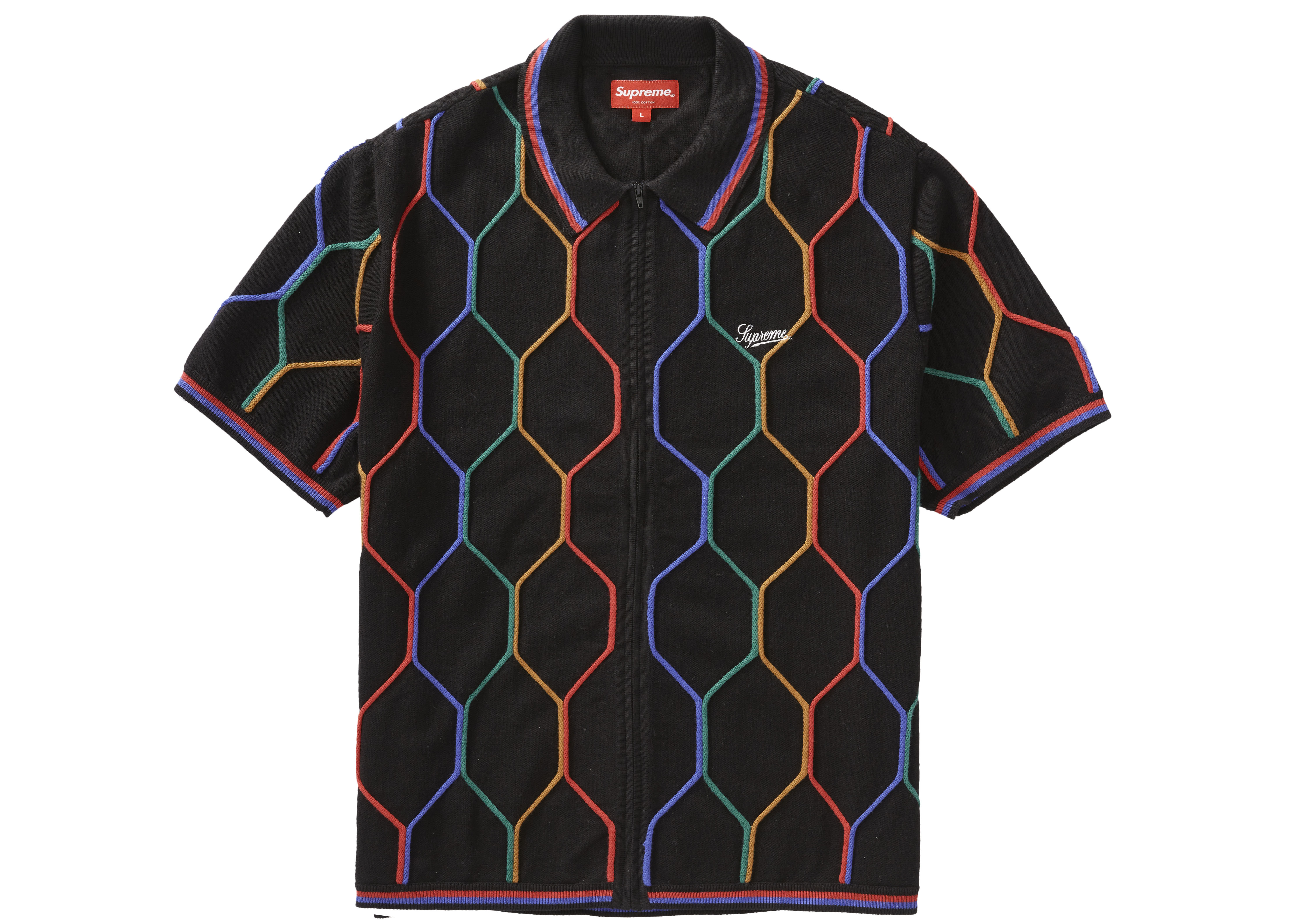 Supreme Hex Zip Up Polo Blue Men's - SS21 - US