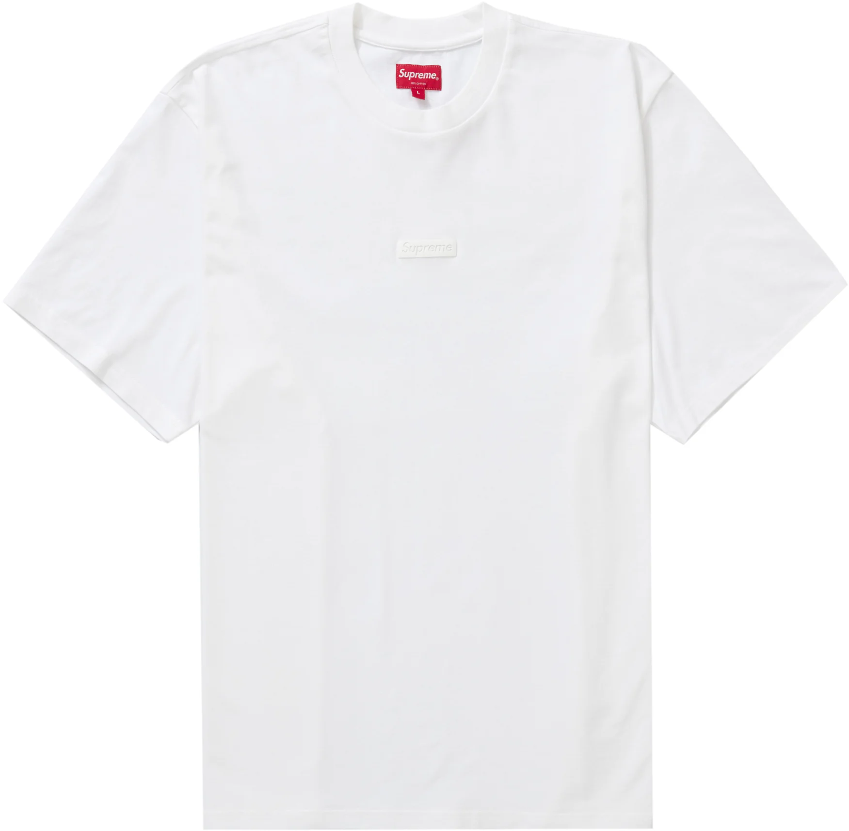 Supreme Small Box Shirt (White) All cotton with button down collar and  embroidered logo patch on chest.