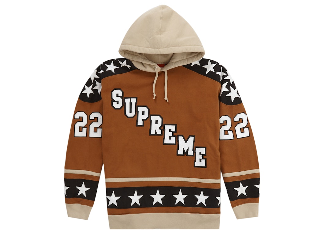 Pre-owned Supreme Hockey Hooded Sweatshirt (fw22) Brown