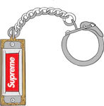 Supreme Slide Keychain (Set of 2) Silver - FW22 - US