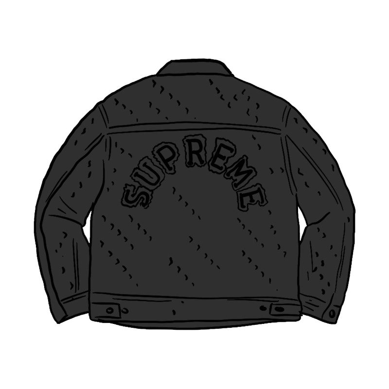 Supreme Hole Punch Denim Trucker Jacket Black