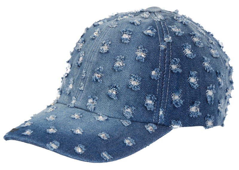 Supreme Hole Punch Rhinestone Denim 6-Panel Blue