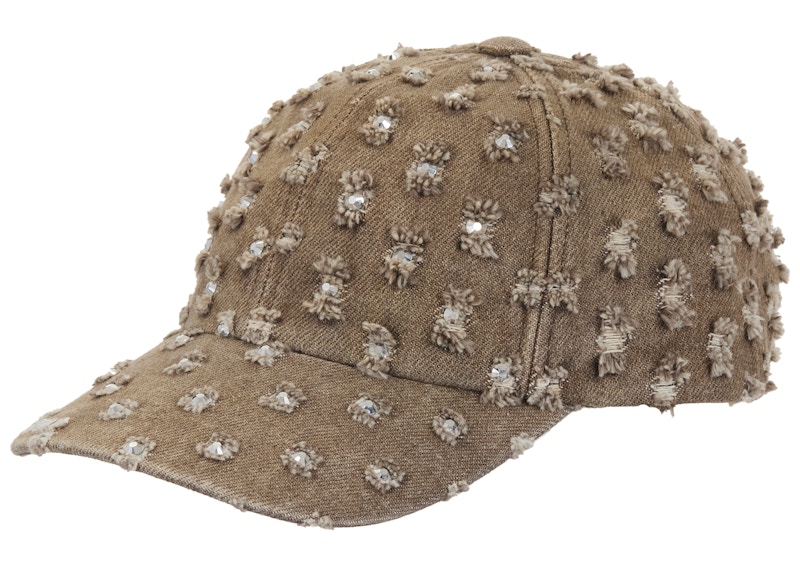 Supreme Hole Punch Rhinestone Denim 6-Panel Brown
