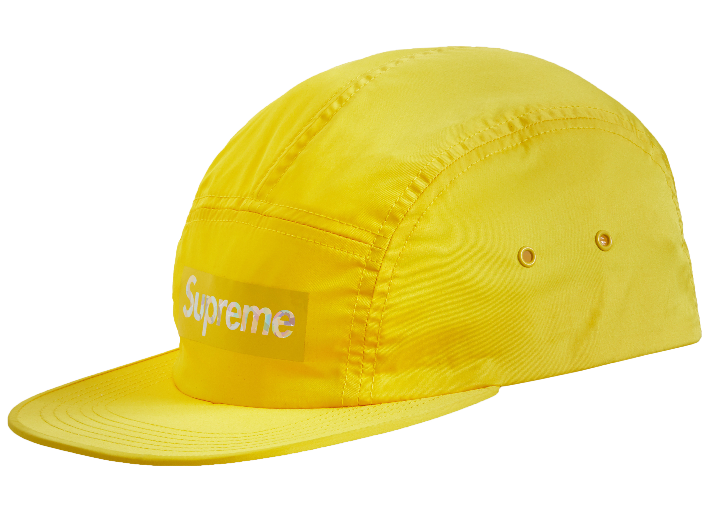 Supreme Holographic Logo Camp Cap Yellow