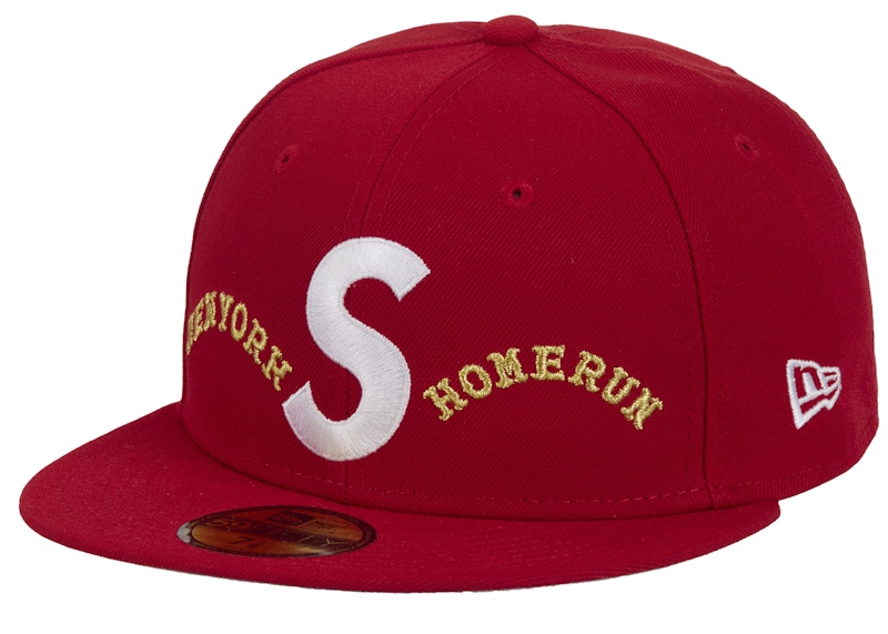 Pre-owned Supreme Homerun S Logo New Era 59fifty Hat In Red