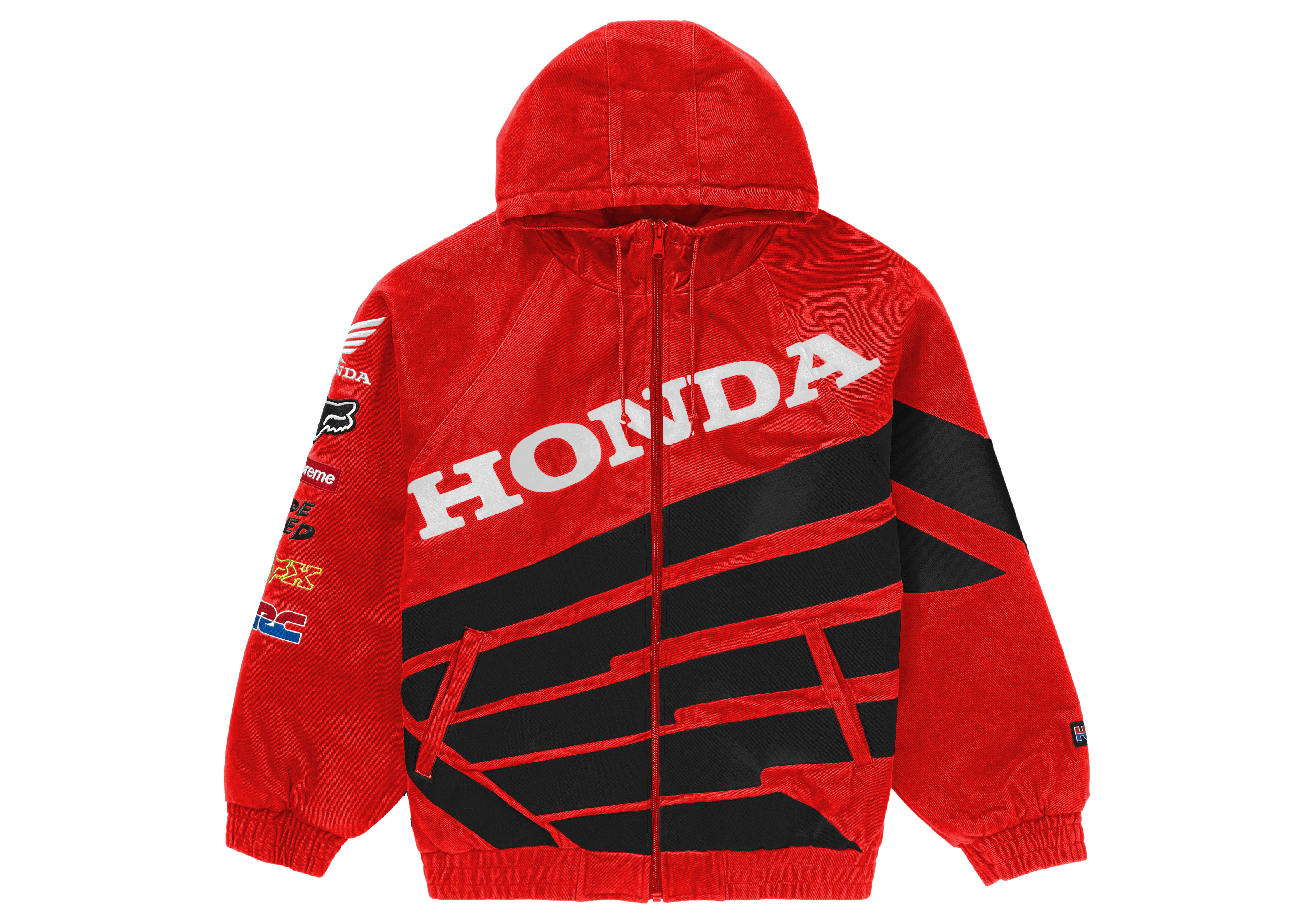 トップス スウェット Supreme Honda Fox Racing Puffy Zip Up Jacket Red