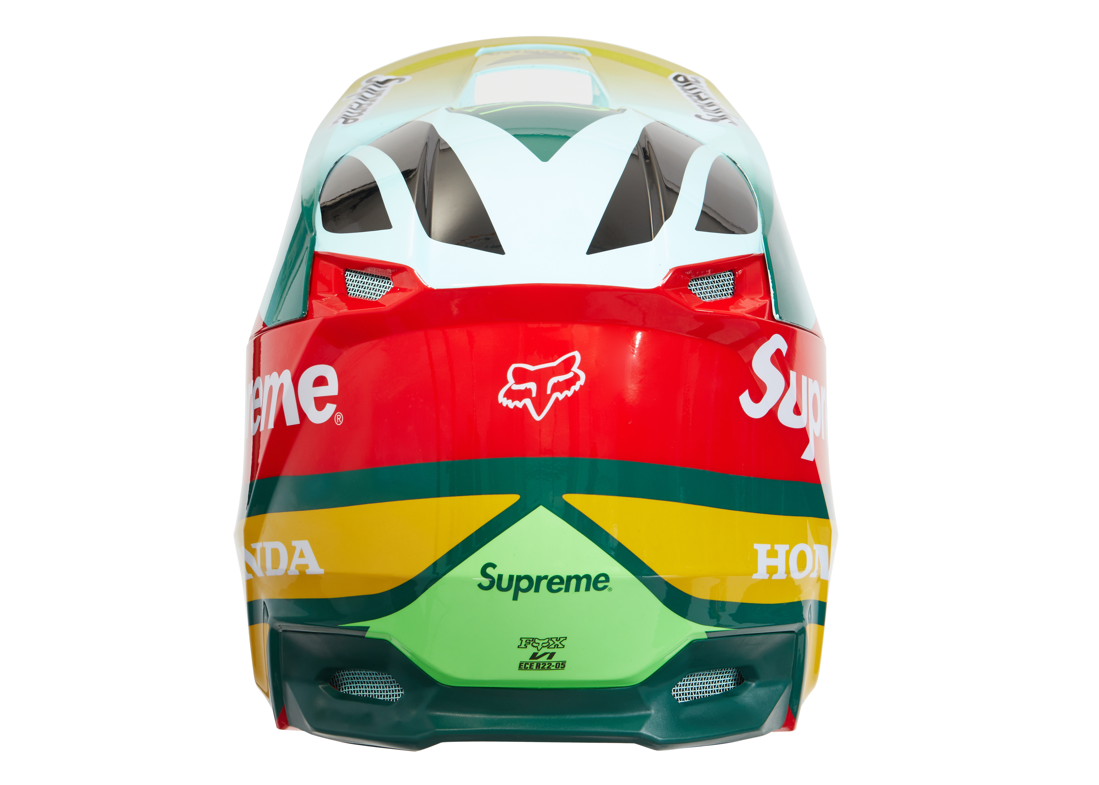 L Supreme Honda Fox Racing V1 helmet - バイク
