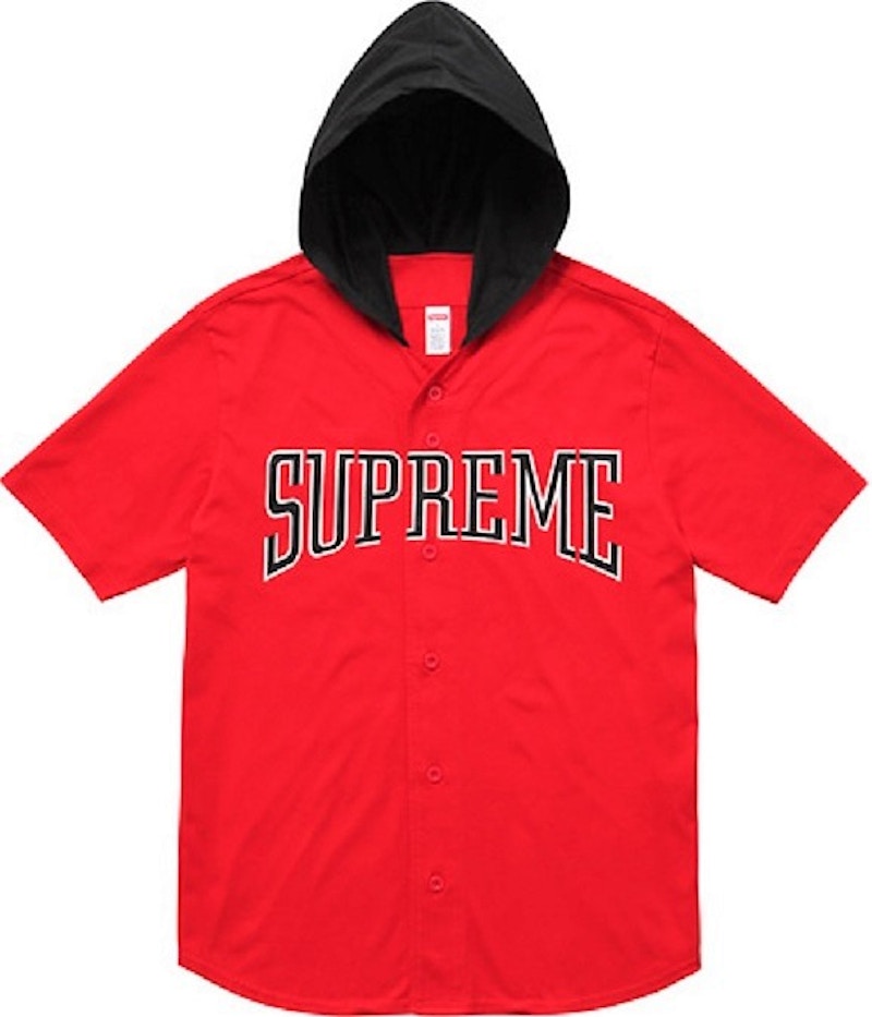 Supreme Hooded Baseball Top Red Men s SS16 GB