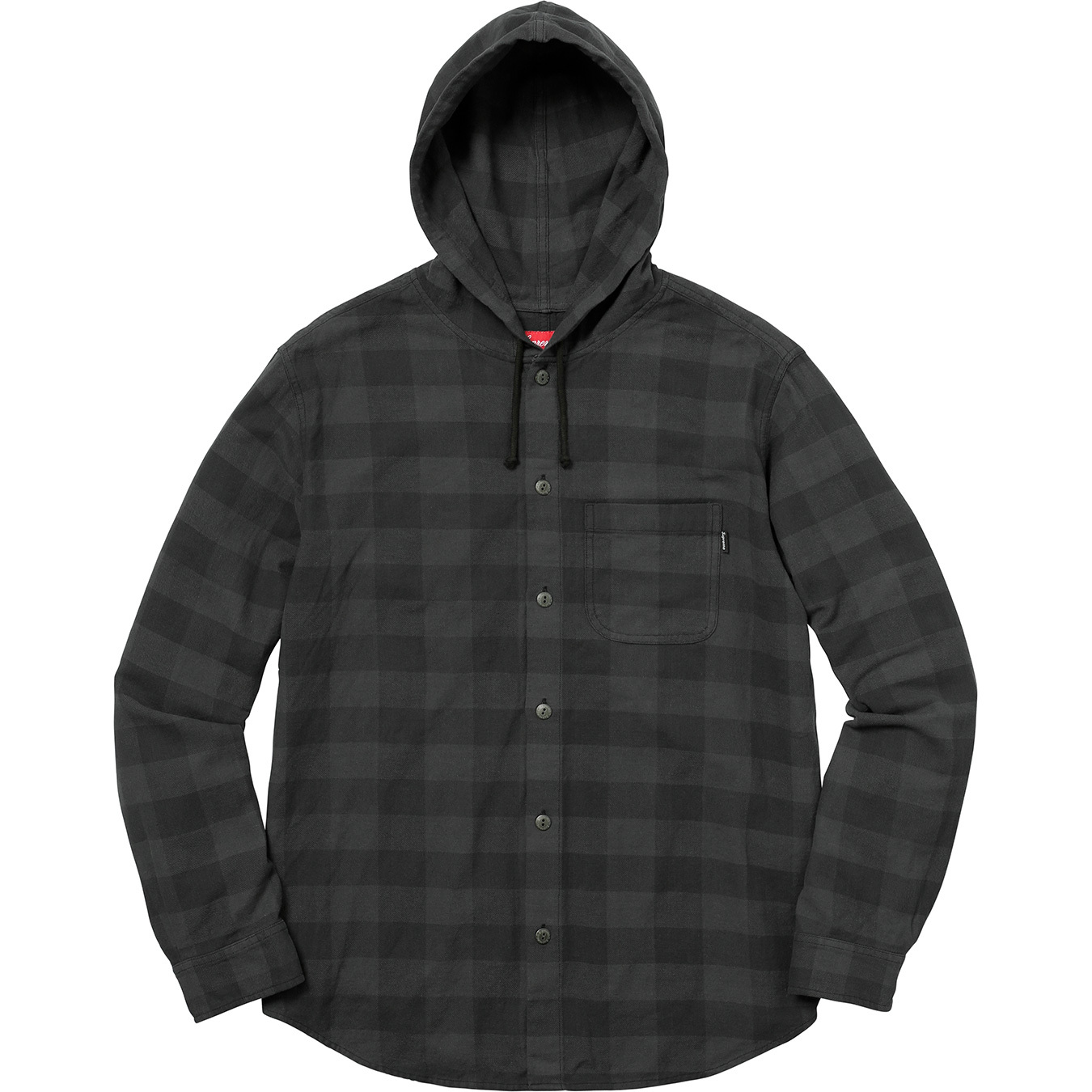 Pre-owned Supreme Hooded Buffalo Plaid Flannel Shirt Black | ModeSens