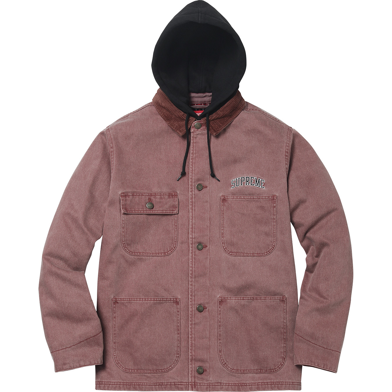 Supreme Hooded Chore Coat Dusty Rose メンズ - FW17 - JP