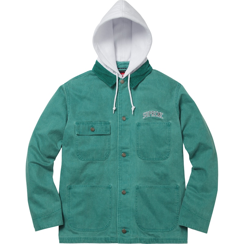 Supreme Hooded Chore Coat Teal Men's - FW17 - GB