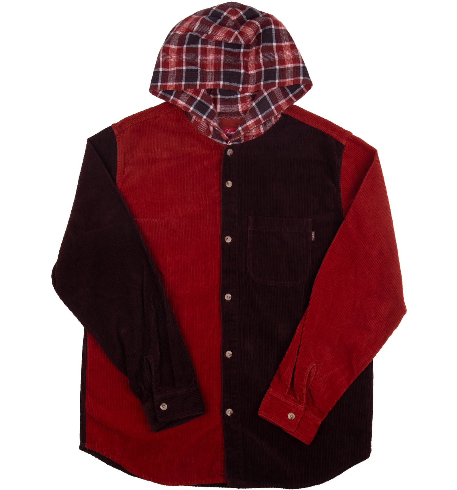 Supreme hooded color shop blocked corduroy shirt