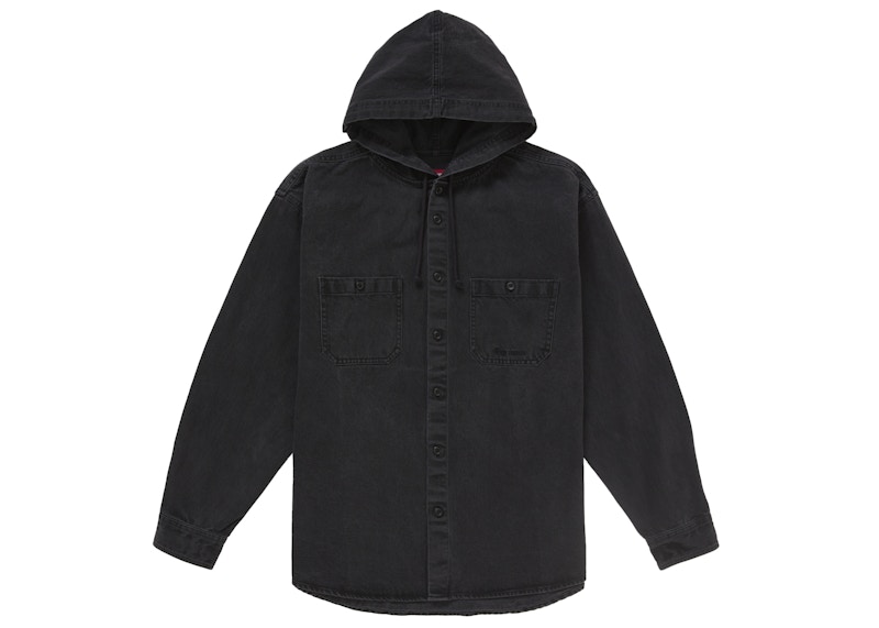 Supreme Hooded Denim Shirt Black メンズ - SS25 - JP