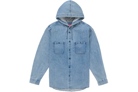 Supreme Hooded Denim Shirt Blue Men's SS25 US