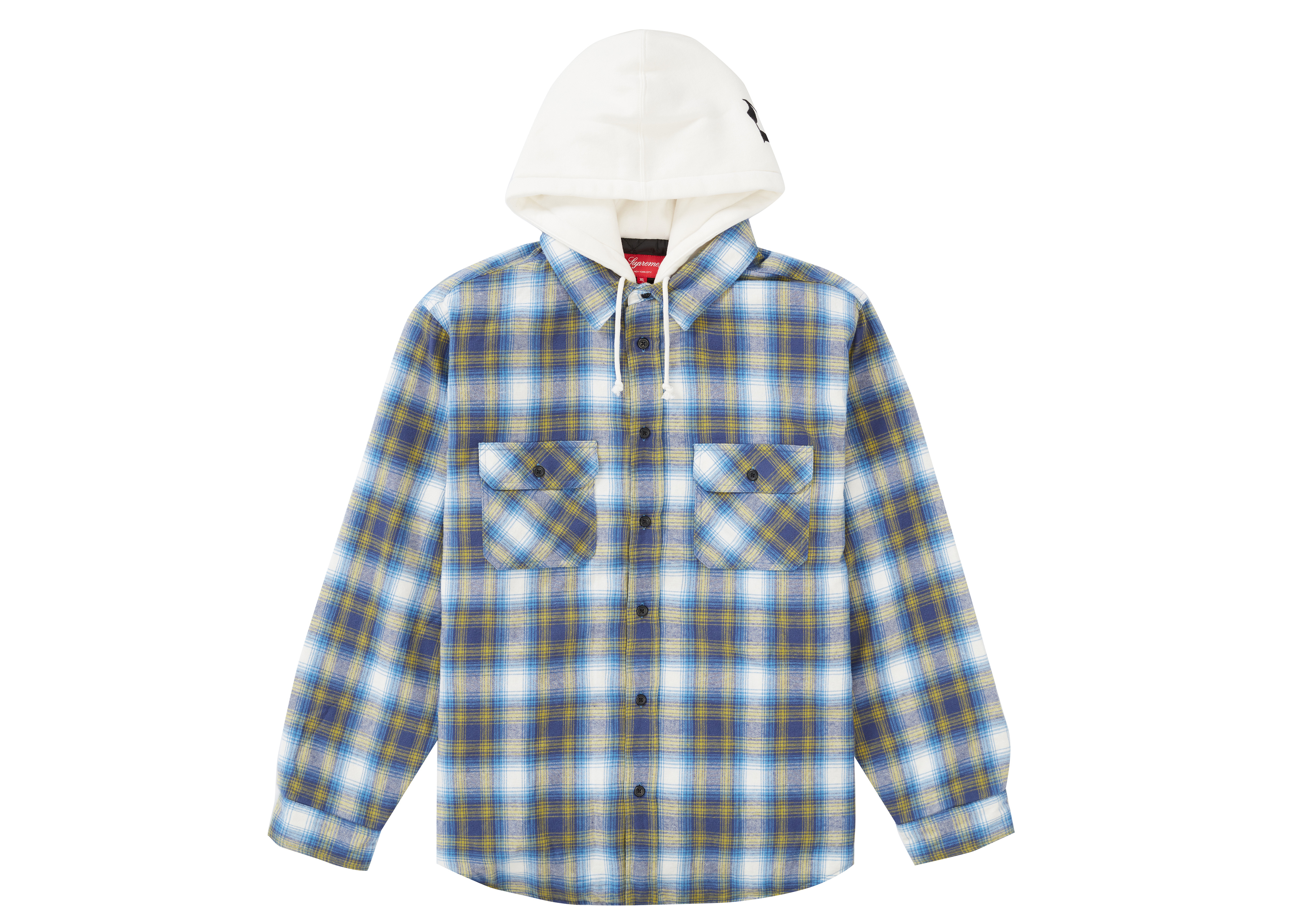 Pre-owned Supreme Hooded Flannel Zip Up Shirt Blue | ModeSens