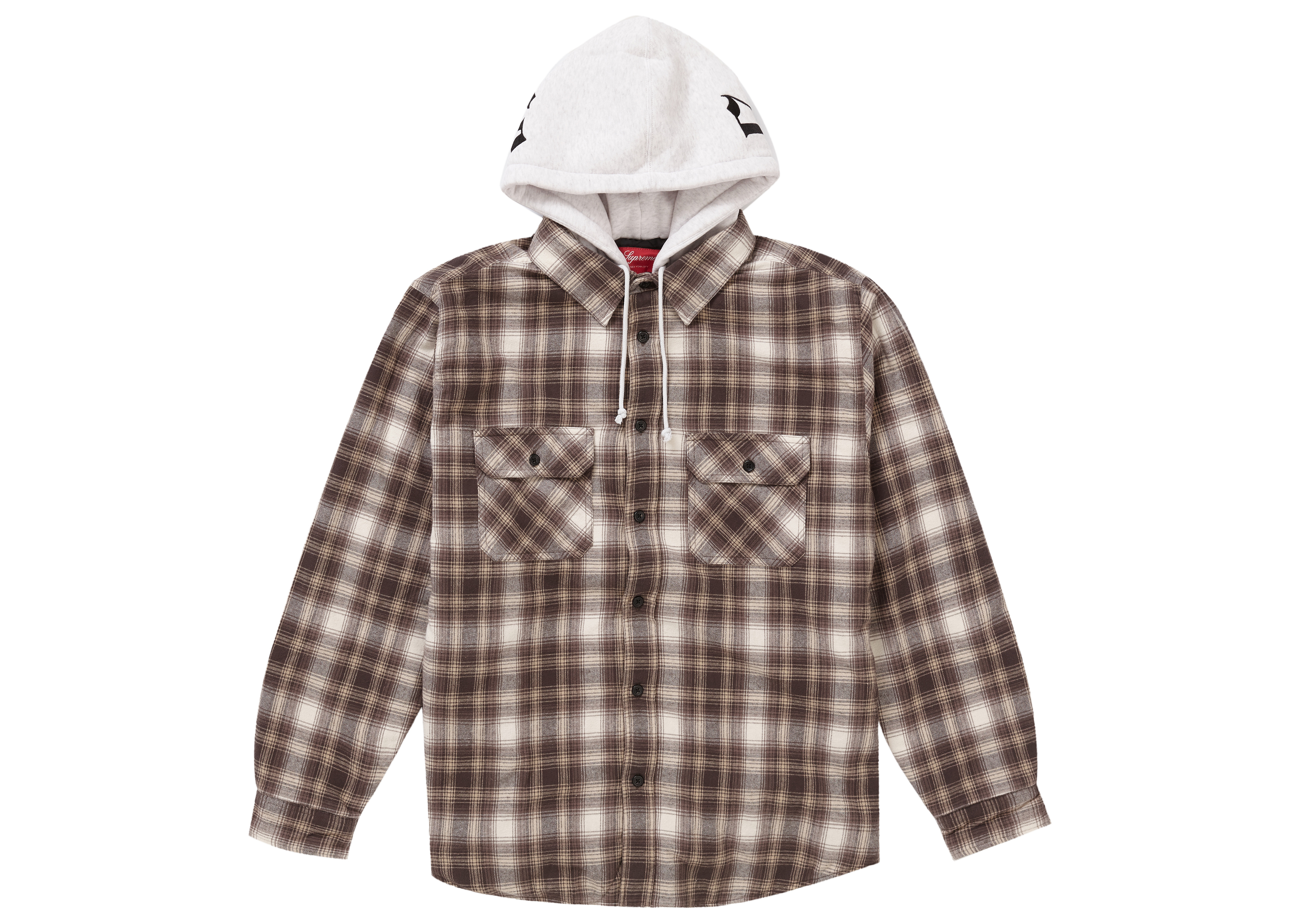 Supreme Hooded Flannel Zip Up Shirt Brown - FW21 - US