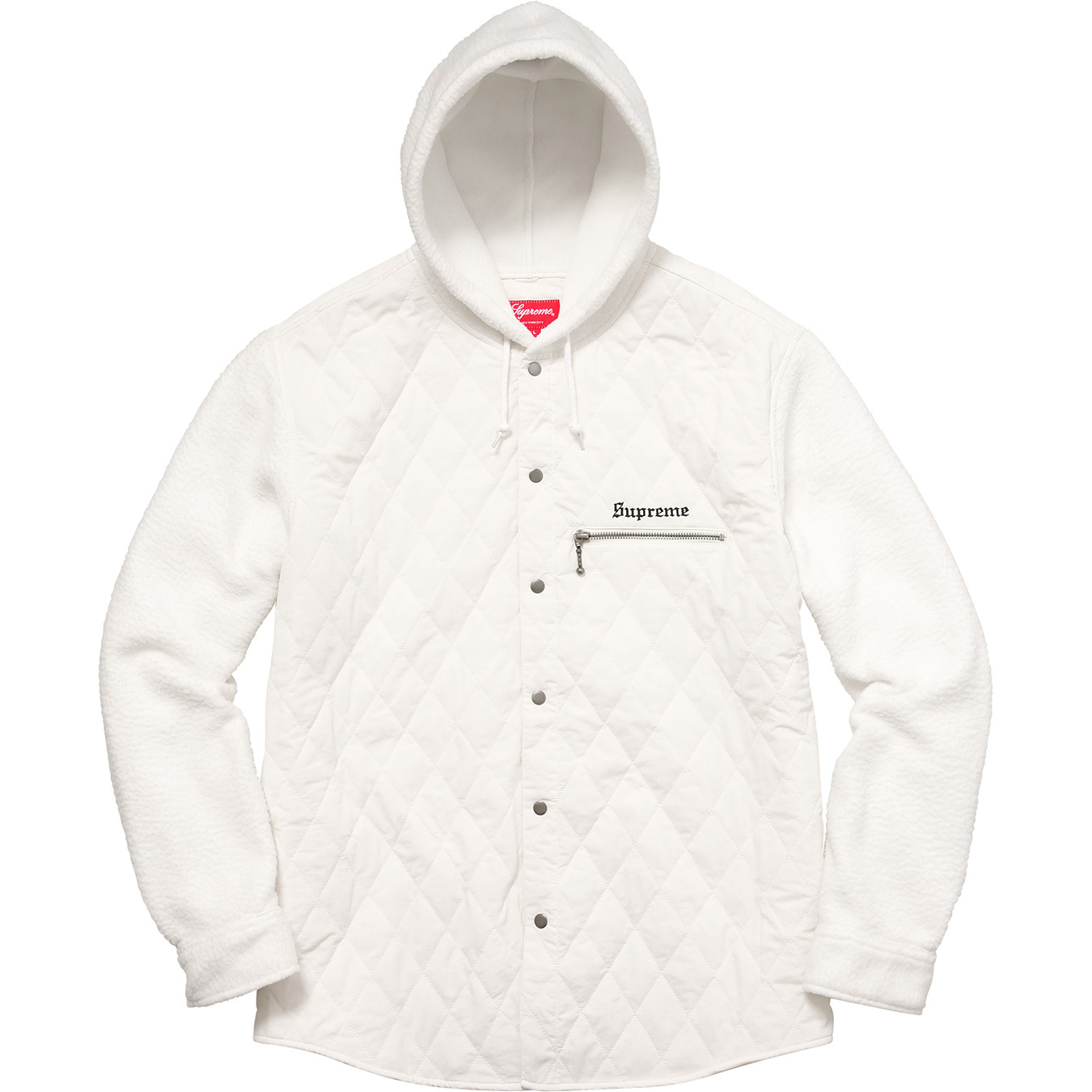 Supreme Hooded Fleece Nylon Shirt White - FW17 - US
