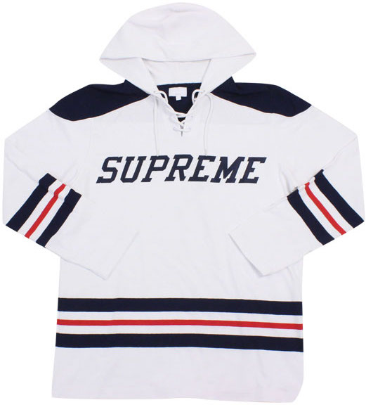 Supreme Hooded Hockey Top White 男士- SS15 - TW