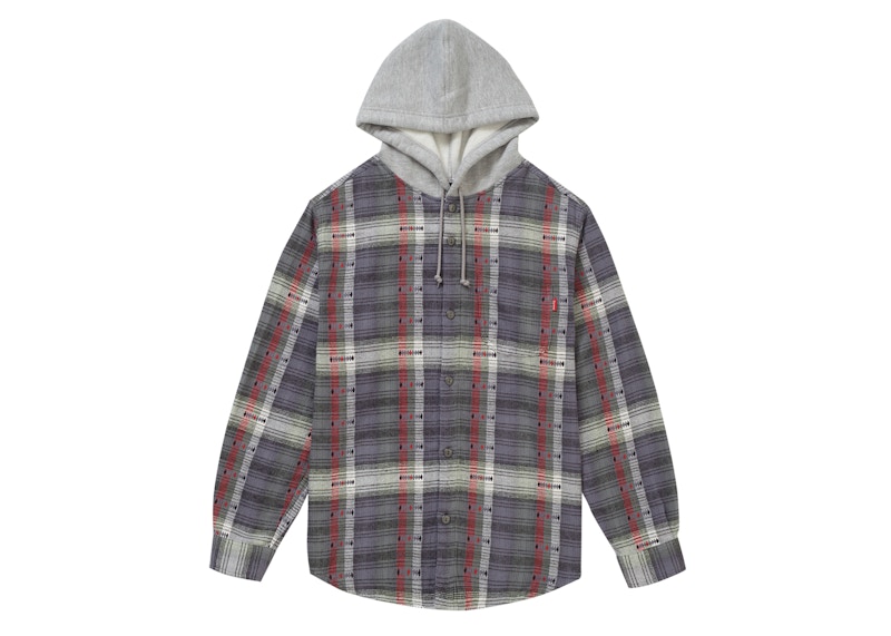 supreme hooded jacquard flannel shirt