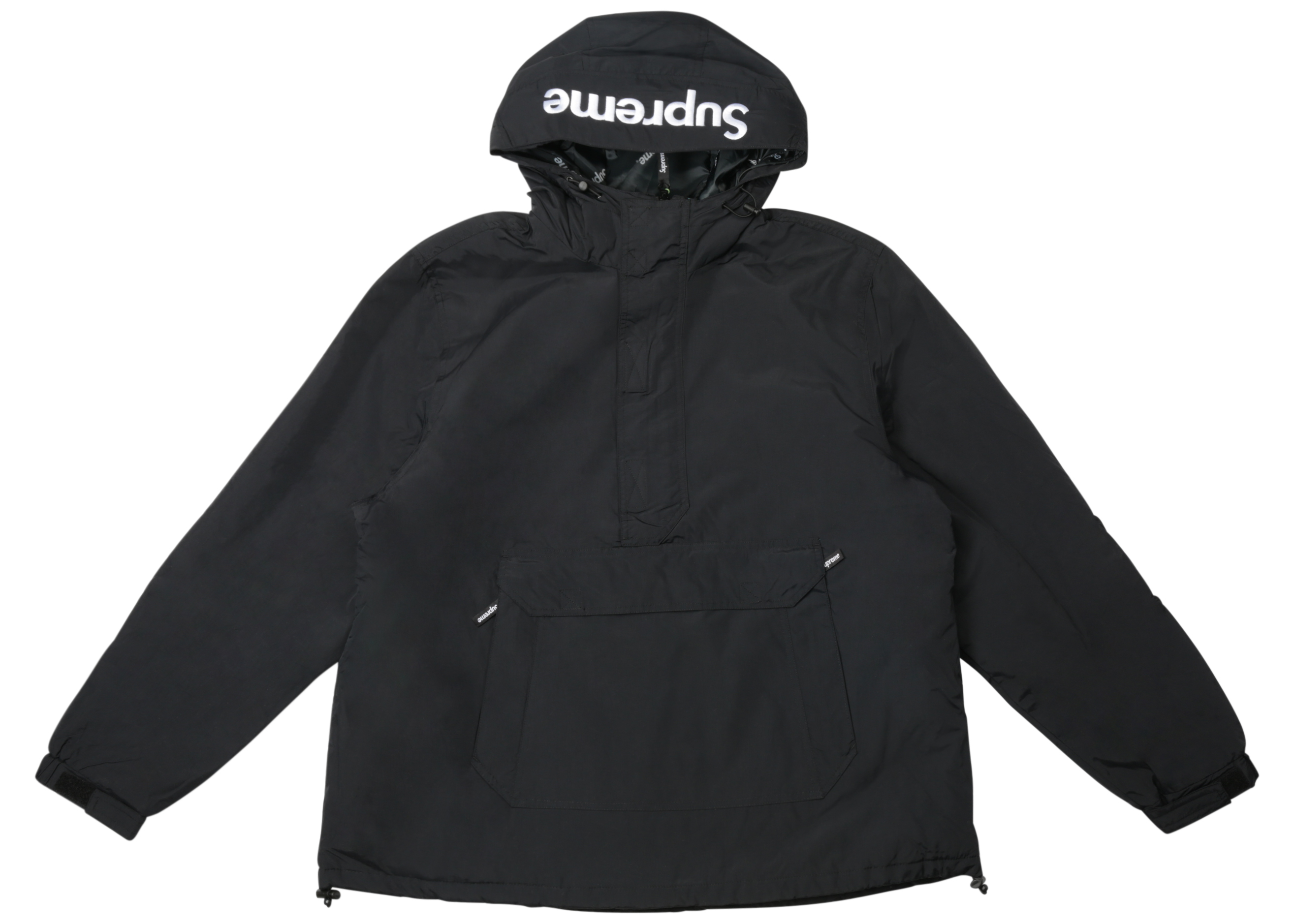 Supreme Hooded Logo Half Zip Pullover Black - FW17 - US
