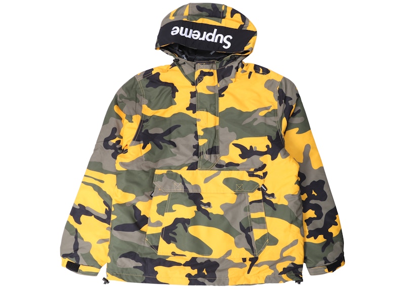 Supreme Hooded Logo Half Zip Pullover Yellow Camo Men's - FW17 - US