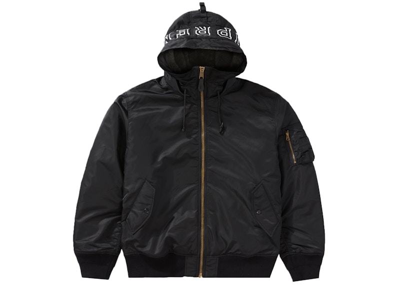 L】Supreme 2021FW Hooded MA-1 black-