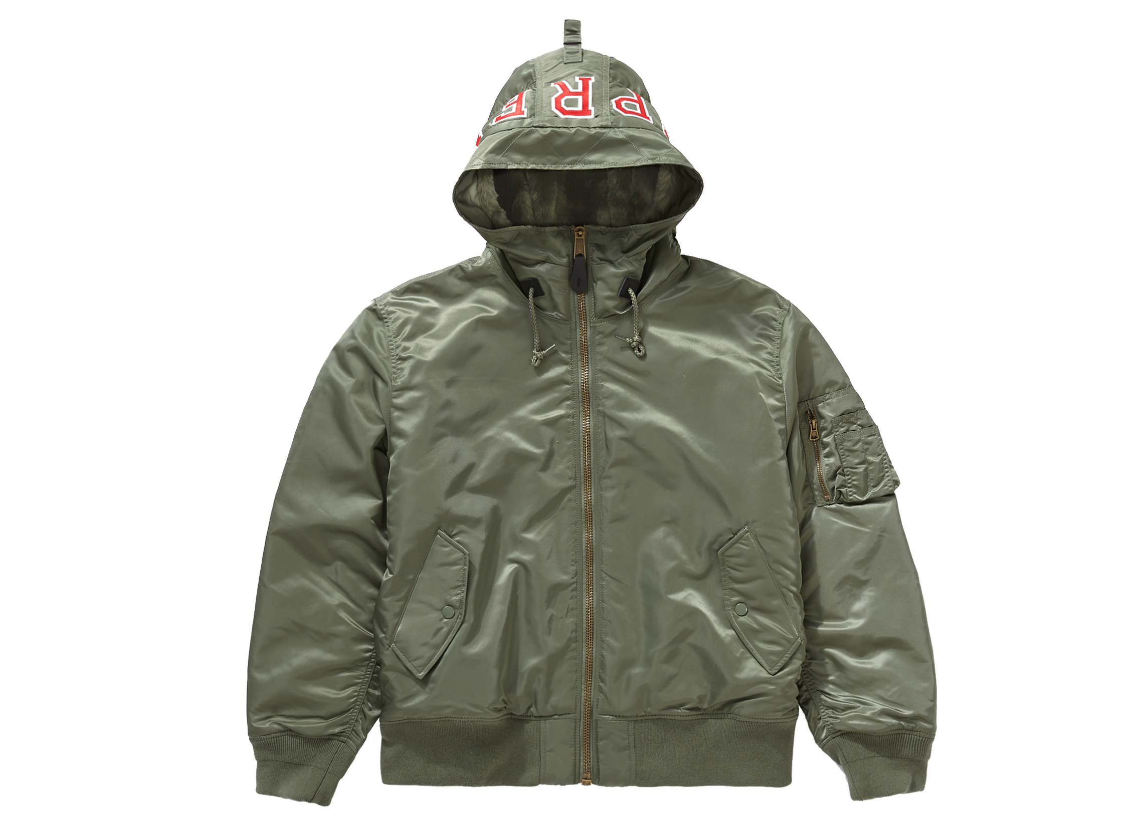 Lサイズ　supreme  Hooded MA-1 oliveジャケット/アウター