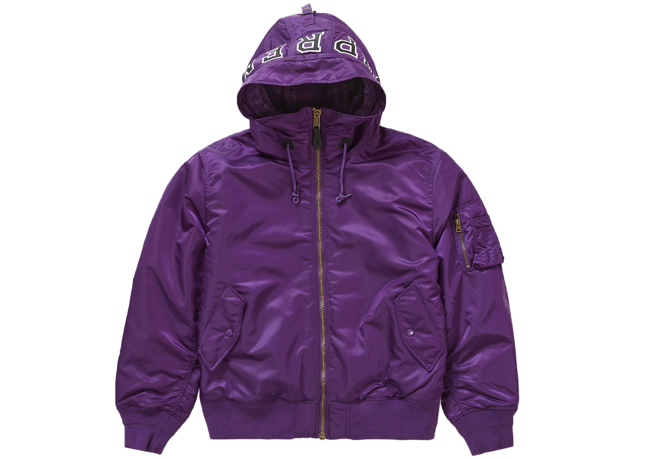 supreme hooded ma-1 purple XL - ジャケット/アウター
