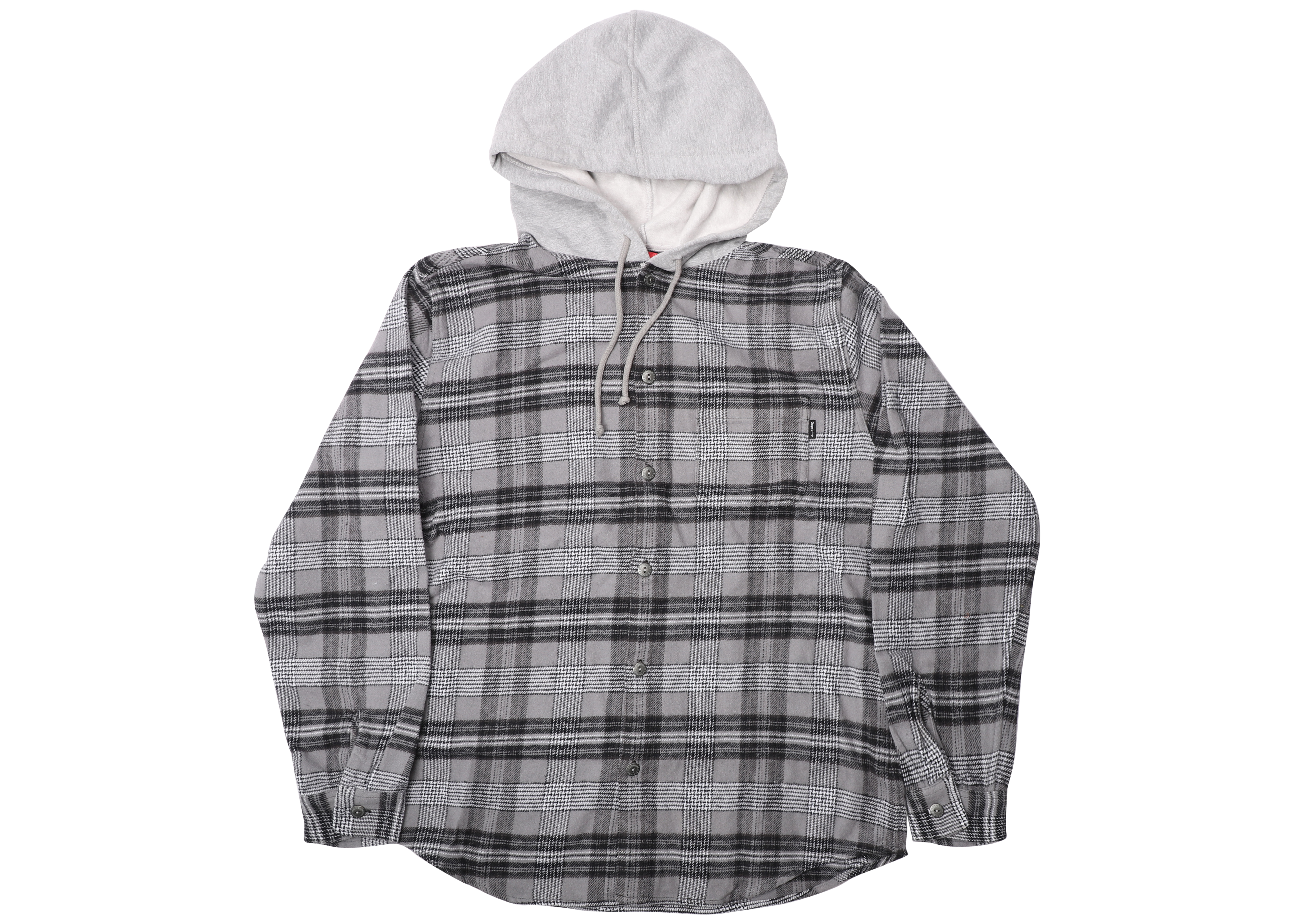 Supreme Hooded Plaid Flannel Shirt Black - SS18 - US