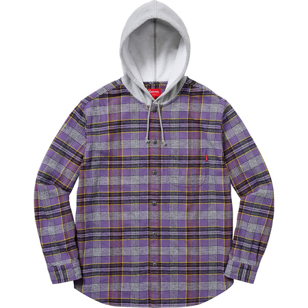 Supreme Hooded Plaid Flannel Shirt Purple Men's - SS18 - US