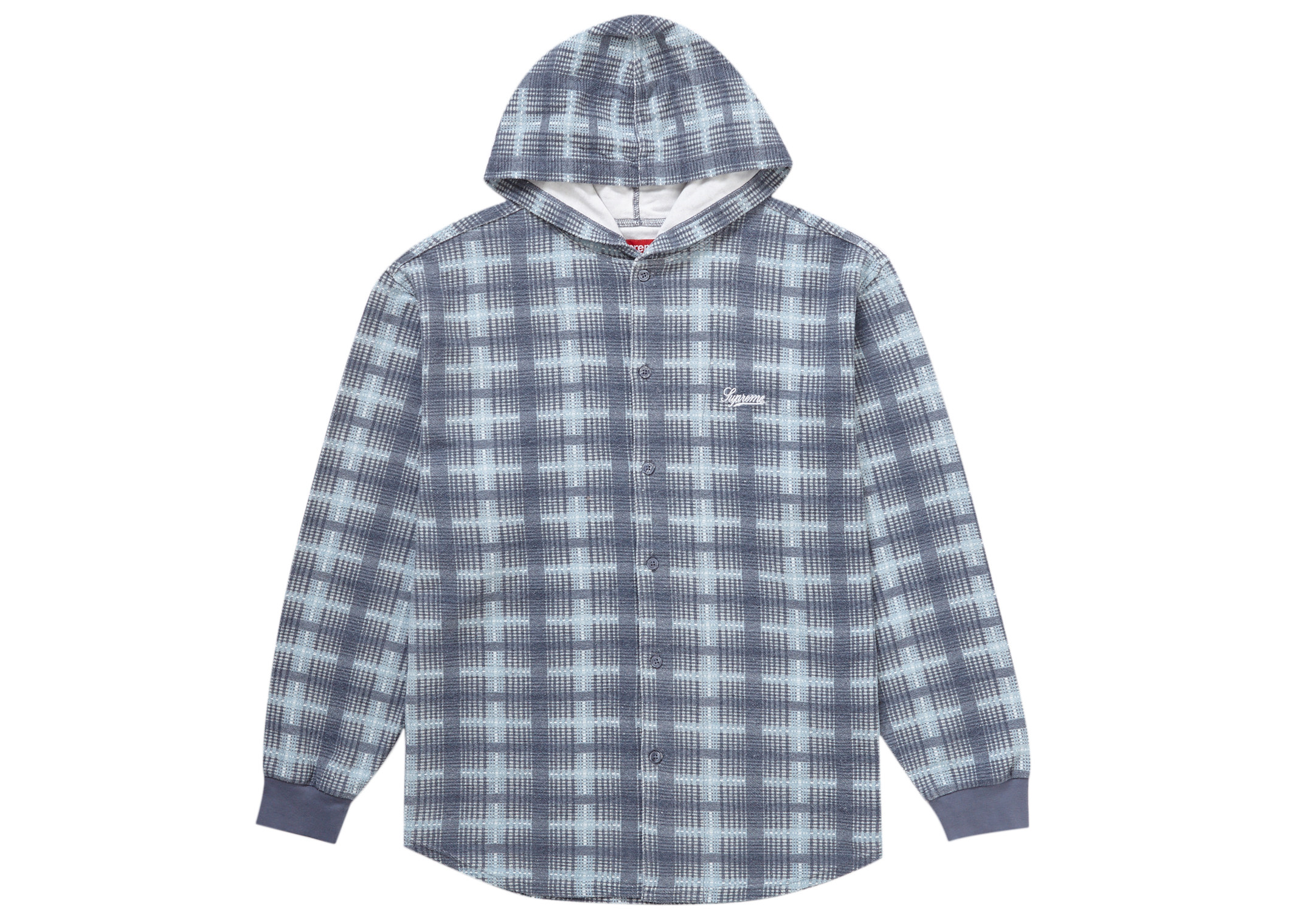 supreme quilted hooded plaid shirt サイズS