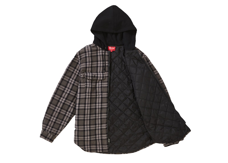 Supreme Hooded Plaid Work Shirt Black Men's - FW18 - US