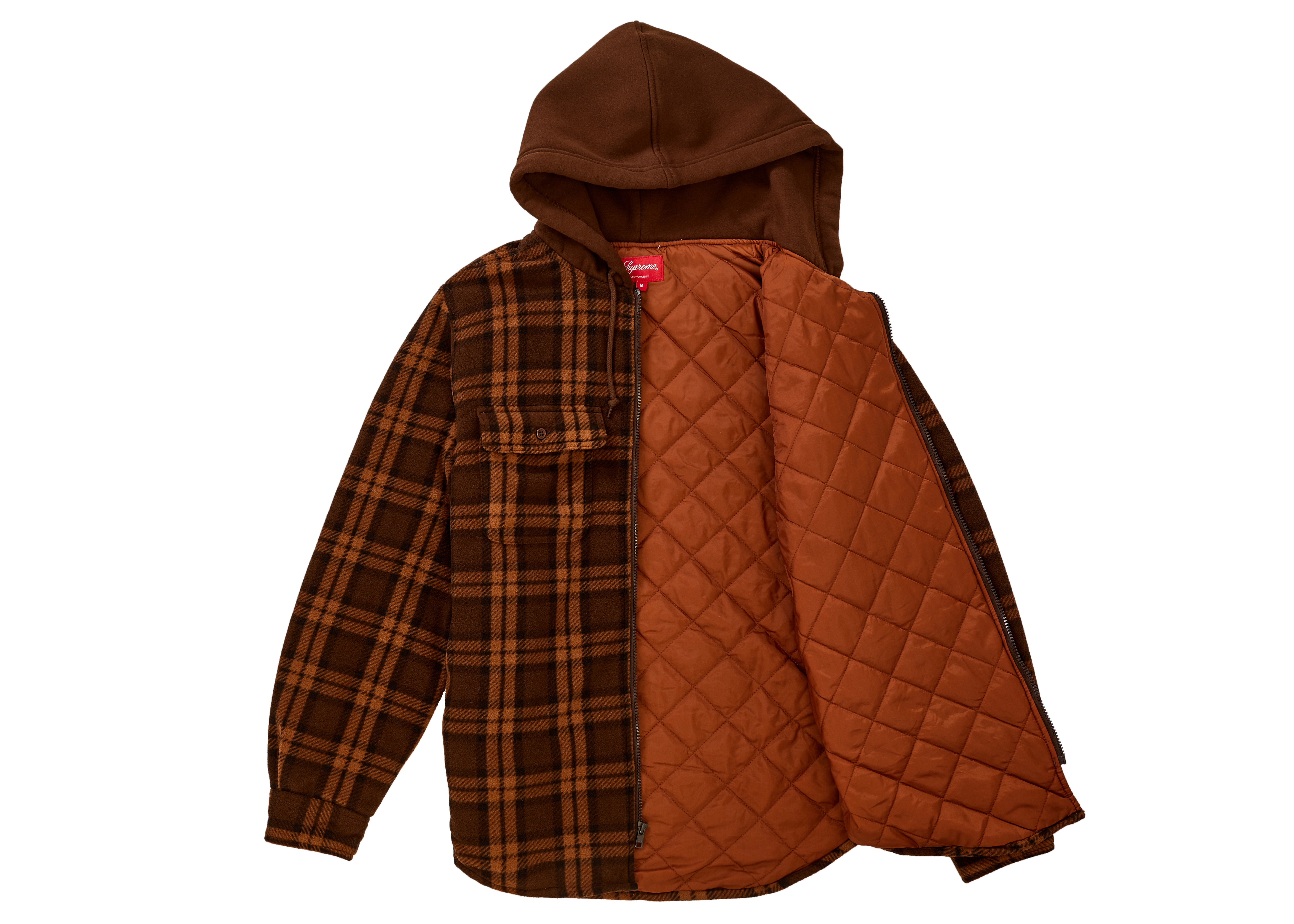 Hooded plaid shop work shirt supreme