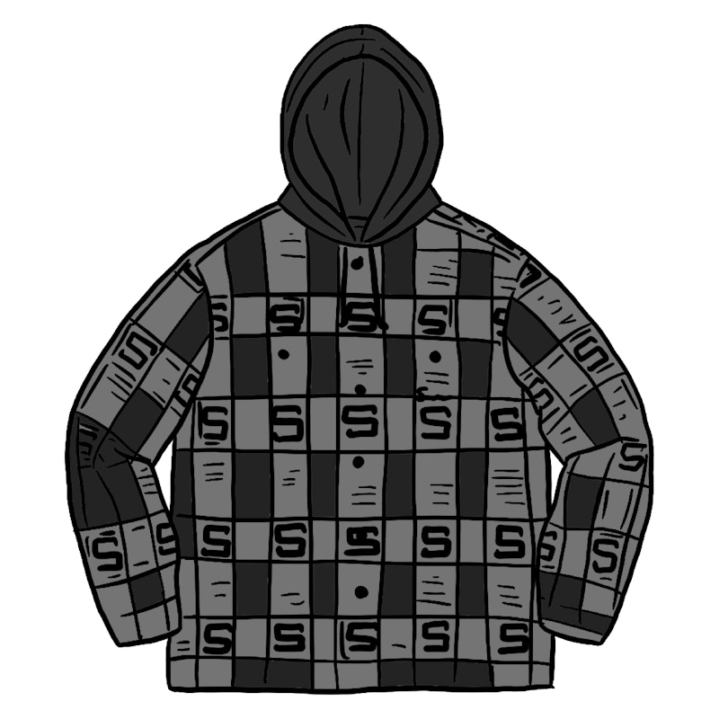 hooded shadow plaid shirt supreme